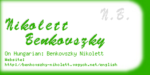 nikolett benkovszky business card